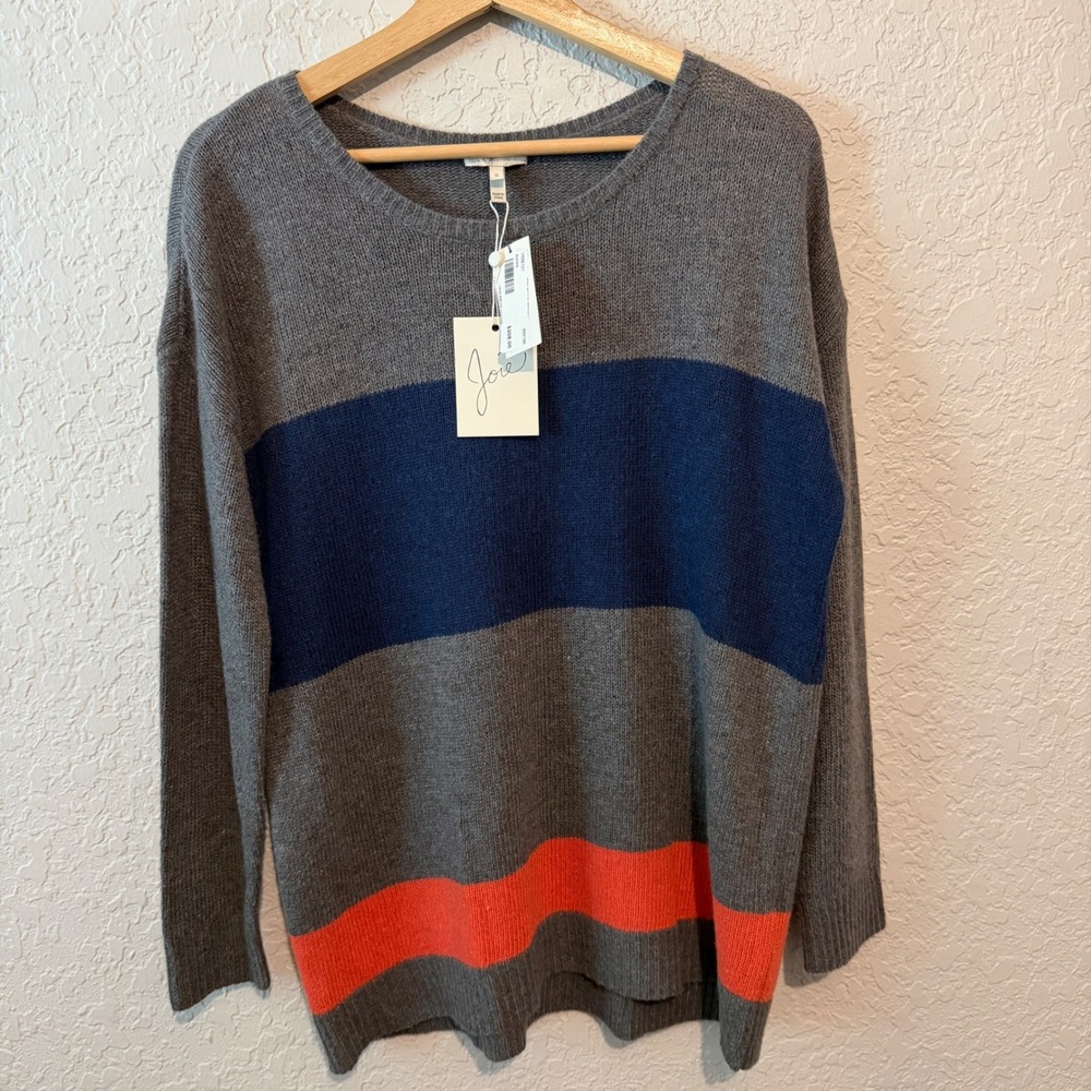 Joie Aurore Striped‎ Cashmere Blend Sweater S Preppy Coastal Luxury